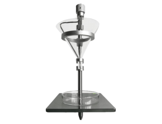 60° Cone Taper Angle of Repose Tester with 10mm Discharge Outlet and Glass Funnel
