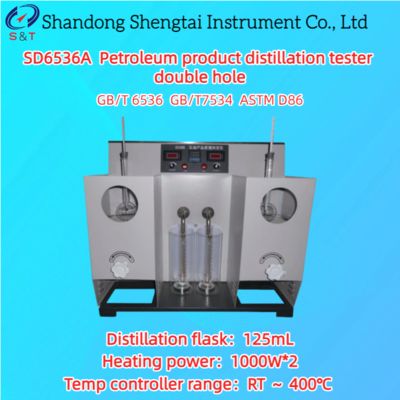 Δοκιμαστής απόσταξης βενζίνης RT ～ 400℃ Διπλές οπές LED Ψηφιακή οθόνη ASTM D86