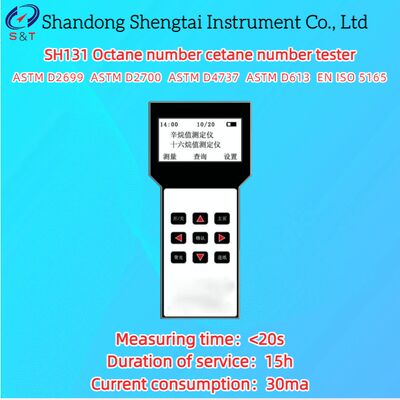 Δοκιμαστής αριθμού οκτανίων βενζίνης ντίζελ, αριθμού κετανίων CN 20 - 100 Μέτρηση <20s ASTM D2699