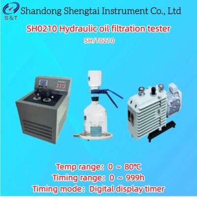 Δοκιμαστής διήθησης υδραυλικού λαδιού 0 ～ 80℃ Χρονισμός 0 ～ 999h Αισθητήρας PT100 SH/T 0210