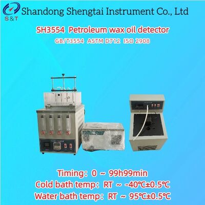 Διάταξη χρόνου ανίχνευσης πετρελαϊκού κεριού 0 - 99h59min Νερό λουτρό RT 95°C ± 0,5°C ASTM D712