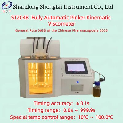 Πλήρως Αυτόματος Κινηματικός Ιξωδόμετρος Pinker 10 ~ 100℃ Μέτρηση 0.6 ~ 17000mm²/S ST204B